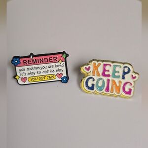 🌸 PAIR OF INSPIRATIONAL PINS - SET OF 2🌸